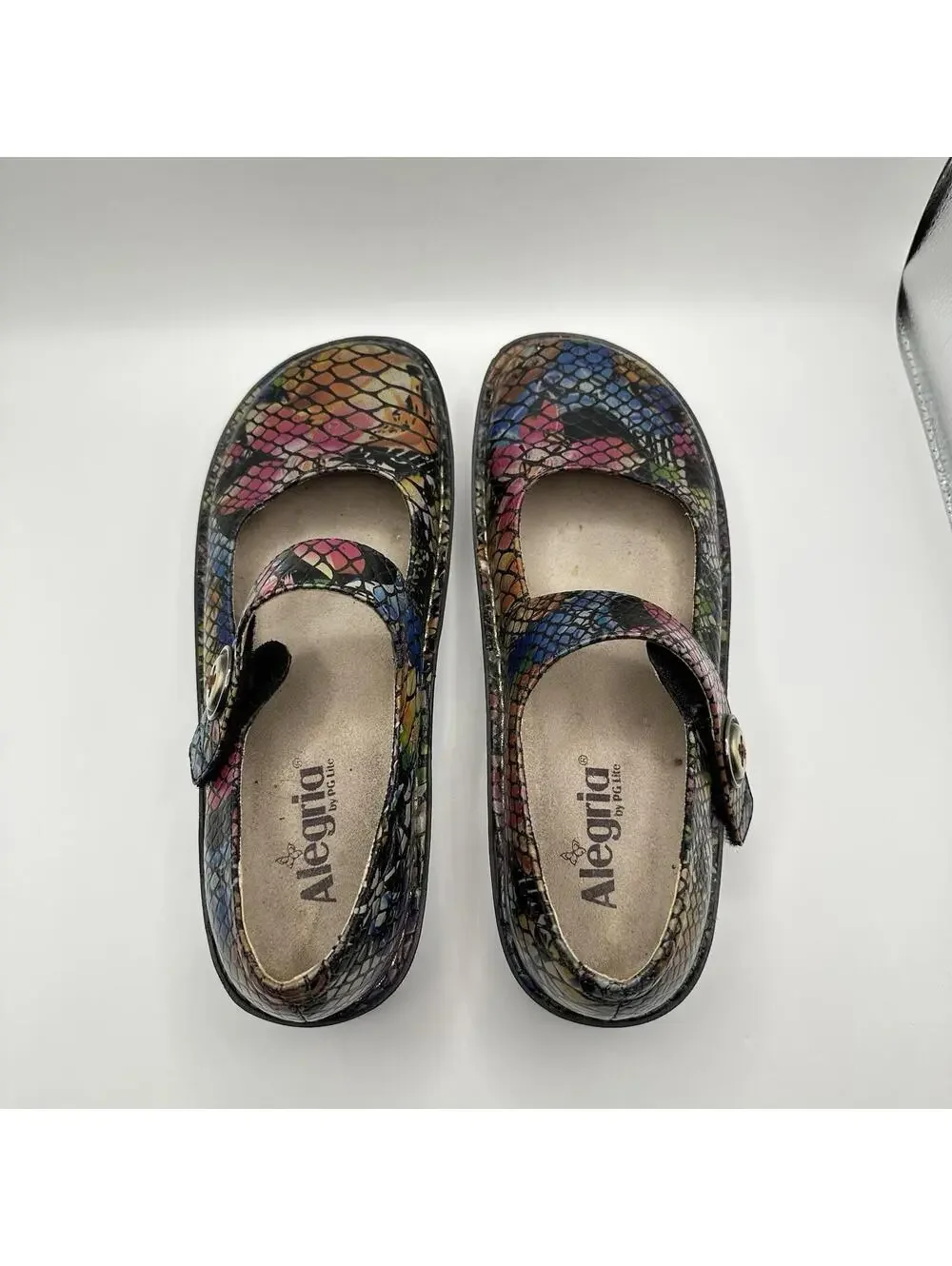 Alegria PAL-724 Womens Size 40 / US 9 Multi Color Snake Mary Janes Nurse PG Lite